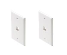 2 Steren 310-201 Snap-In Quick Insert 1 Port White Cat5/Cat6 Keystone Wall Plate picture