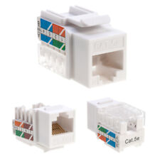 Cat5e White Keystone Jack 45° Angled Punchdown Network Connector Multipack LOT picture