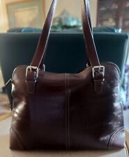 Vintage FOSSIL Leather Briefcase Computer Bag Dark Brown picture