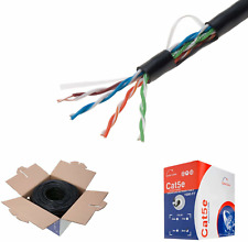Cables Direct Online Plenum CAT5e 1000FT CMP Cable Black Solid 24 AWG Bulk Box C picture
