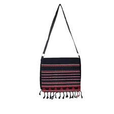 HAND STITCHED AND EMBROIDRED HUNZA DESIGN TRIBAL MESSENGER STYLE LAP TOP BAG picture