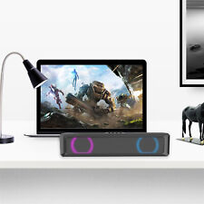 RGB LED USB Desktop Soundbar Stereo Sound Computer Speaker for Mac Laptop Tablet picture