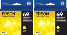 New Genuine Epson 69 Yellow 2PK Ink Cartridges Stylus CX7450 Stylus NX415 picture