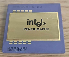 Intel Pentium Pro Vintage 256K CPU Processor - Gold Collector Design Art Scrap picture