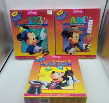Vintage Mickey's 123's Abc's Colors And Shapes, IBM PC Lot Of 3, Big Box PC picture