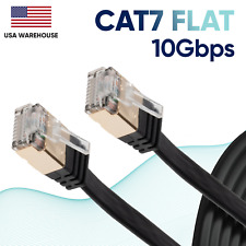 10Gbps CAT7 Flat Ethernet Internet LAN Cable Network 6 10 20 25 30 50 75 100 Lot picture