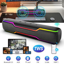 for PC Laptop 20W Bluetooth RGB Gaming Computer Speaker Deep Bass TWS Sound Bar picture