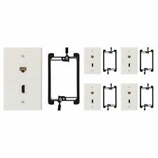 Buyer's Point HDMI and Cat6 Ethernet RJ45 Wall Plate with White Kit - 5 Pack picture
