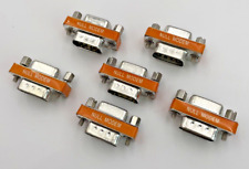 6 Pcs Mini Null Modem DB9 Male to Female Adapter Gender Changer RS232 Crossover picture