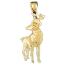 Deer Charm Pendant 14k Gold picture