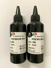 2 x 100ml Dye Black Ink Refill Bulk for Epson Compatible Cartridge Ciss picture