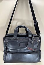 Preowned TUMI Alpha Essential 16” Black Leather Briefcase Style 96130DH $495 picture