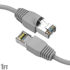 1FT Cat6A RJ45 Network LAN Ethernet SSTP Shielded Patch Cable Copper Wire Gray picture
