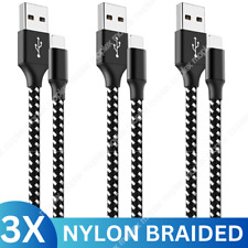3-Pack Braided USB Cable Fast Charge Cord For iPhone 14/13/12/11/XS/XR/X/8/7/6/5 picture