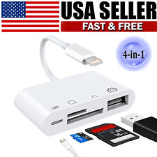 For iPhone iPod iPad IOS 12 Portable 4 in 1 USB SD TF Card Reader Camera Adapter picture