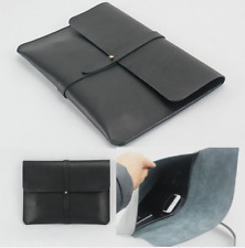 cow Leather file Folder pocket case Messenger bag Briefcase handmade black z625 picture