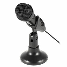 Black 3.5mm Male Studio Speech Network KTV Mini Microphone w Holder picture