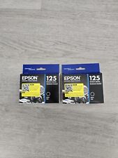 New Epson 125 Black Ink Cartridge Exp. 02/2027 T125120-S.  2 Pack  picture
