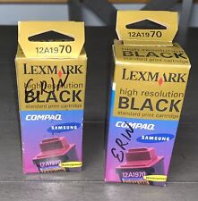 G7 2 NOS GENUINE LEXMARK 12A1970 INK CARTRIDGE #70 INKJET BLACK COMPAQ SAMSUNG picture