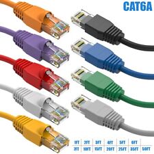 1-50FT Cat6A Network Ethernet Modem Molded Patch UTP Cable Gold Plated RJ45 LOT picture