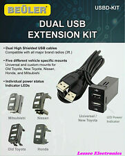 BEULER USBD-KIT Dual USB Extension Kit fits Specific Custom Mount for Old Toyota picture