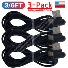 3Pack 90 Degree Right Angle USB Fast Charger Cable 3/6Ft Type C Cord For Samsung picture