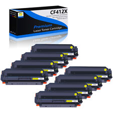 8PK CF412X Yellow Color Toner for HP 410X LaserJet Pro M452nw M477fnw M377dw picture