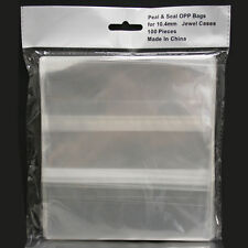 100 Clear Resealable OPP Plastic Bags Wrap for 10.4mm Standard CD Jewel Cases picture