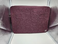 Vera Bradley Laptop Sleeve Wine Purple Soft Quilted Padded Laptop Bag 17W x 12H picture
