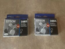 LOT OF 2 GENUINE EPSON 288XL BLACK INK CARTRIDGES EXP 2020 N8-2(6) picture