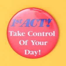 Retro Vintage Computing 1st ACT Take Control of Your Day Badge Lapel Pin 90’s picture
