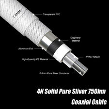 8mm RCA/XLR Audio Signal Wire HIFI 4N OFC Pure Silver Bulk Cable Balanced Line picture