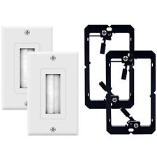 2-Pack Brush Wall Plate with Single Gang Low Voltage Mounting Bracket Wall Pl... picture