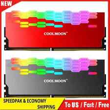 COOLMOON RA-2 RAM PC Memory Bank Heat Sink Cooler ARGB Colorful Heat Spreader picture