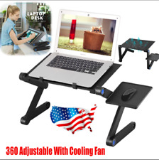 360° Adjustable Foldable Laptop Table Stand Lazy Sofa Desk Tray W/Cooling Fan picture