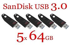 LOT 5x SanDisk 64GB USB Cruzer Ultra 64G USB 3.0 100MB/s SDCZ48-064G 5 x 64 GB picture