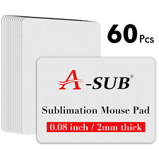 A-SUB Sublimation Mouse Pads 60 Pcs 240x200x2mm Blank White Gaming Mouse Pads picture