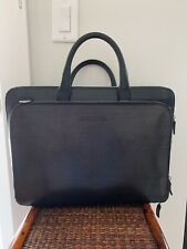 Vintage Dooney & Bourke  Genuine Leather Briefcase  Black 15.5” H 16” L 5” W picture