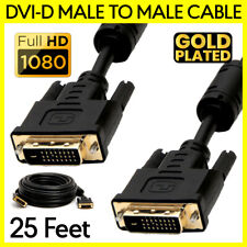 DVI-D Video Cable 25 Feet DVI 24+1 Male to Male Cord Monitor Display Projector picture