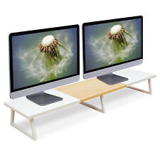 42 inch Large Dual Monitor Riser, Extra Long Monitor Stand Riser Wide TV Stand  picture