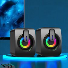 2Pcs Mini Computer Speakers USB Wired Stereo Bass Sound Box For Desktop Computer picture