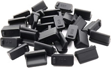 30 Pcs Silicone USB Cap Port Cover anti Dust Protector for Female End Black picture