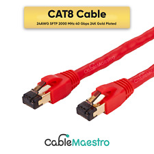 CAT8 Ethernet Cable Cord Patch Copper 26AWG SFTP Shielded RJ-45 0.5-75FT Lot picture