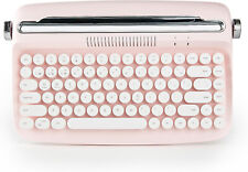 Wireless Retro Typewriter Style Bluetooth Tablet Stand Keyboard, Baby Pink picture