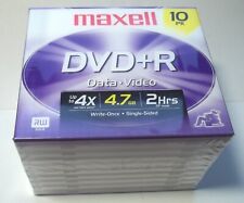 NOS Maxell DVD+R (DVD-R) 4.7GB Data/Video DVDs w/ Case - 10 Count Pack picture