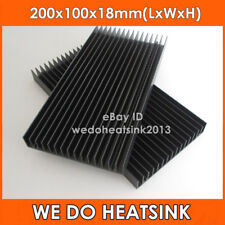 2pcs 200x100x18mm Large Black Anodized Aluminum Heatsink Cooler For LED Cooling picture