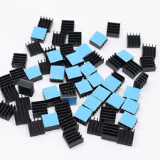 Aluminum Heatsink 8.8*8.8*5mm Silver / Black Anodized With Thermal Tape Applied. picture