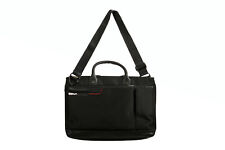 Scuderia Ferrari Logo Black Leather Trimmed Laptop Messenger Briefcase Hand Bag picture