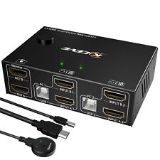 Dual Monitor KVM Switch HDMI 2 Port 4K-60Hz, USB HDMI Extended Display Swi picture