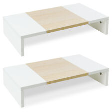 Monitor Stand Riser-2 Pack,Wood PC/Printer/Laptop Riser for Desk White and Maple picture